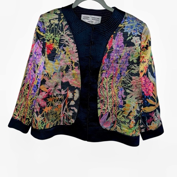 aurora ruffolo christian ruperto Floral blazer Jacket vintage retro L large XL - Picture 1 of 8